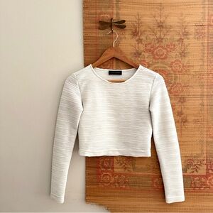 Storm & Marie Textured Long Sleeve Crop Top